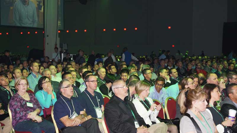 Thousands turned out for the opening keynote address at Autodesk University.