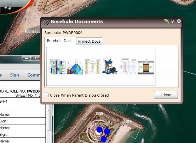 Users can access legacy borehole data, including scanned report, geotechnical lab reports, and more.