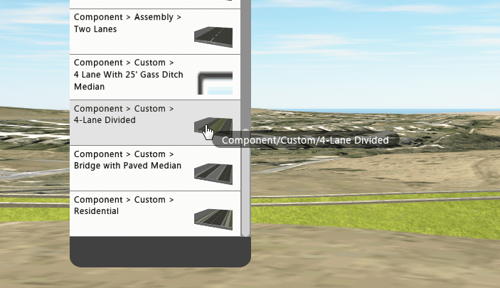 Custom component roadway configurations are available from the component assembly stack.