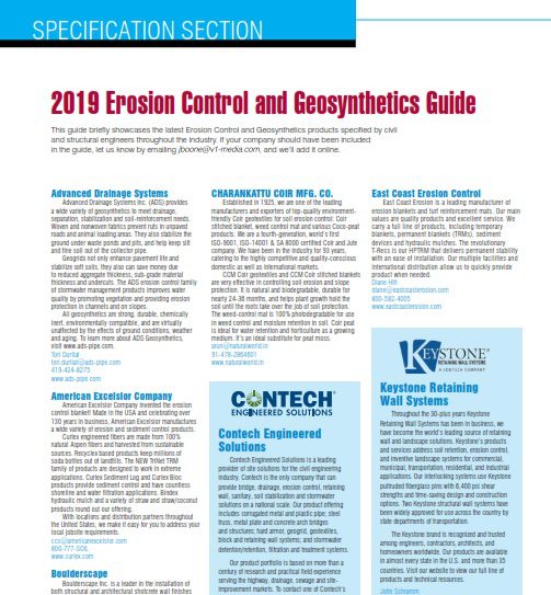 Specification Section 2019 Erosion Control And Geosynthetics Guide Informed Infrastructure